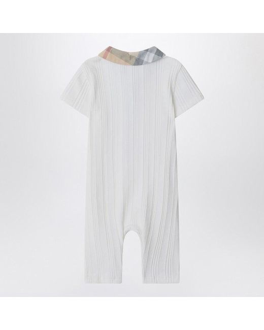 Burberry White Stretch Cotton Romper