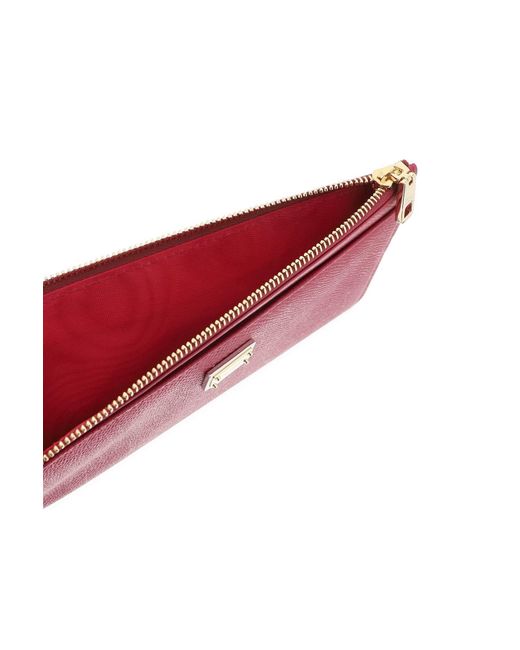 Card Holder Pouch à Dauphine Calfskin Dolce & Gabbana en coloris Pink