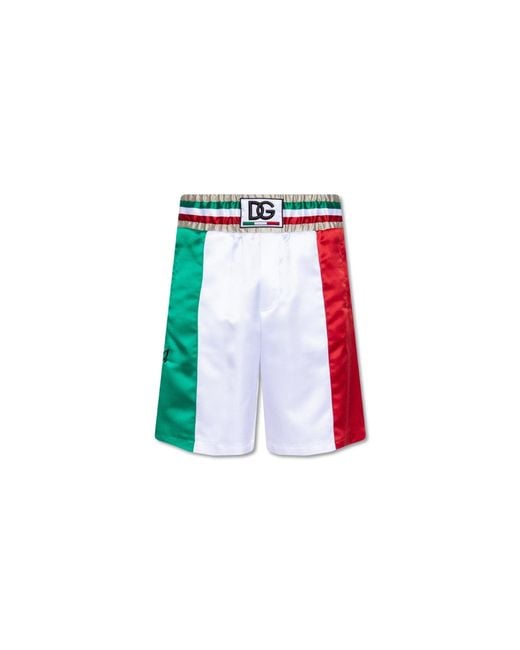 Dolce & Gabbana White Stylish Satin Mini Shorts For for men
