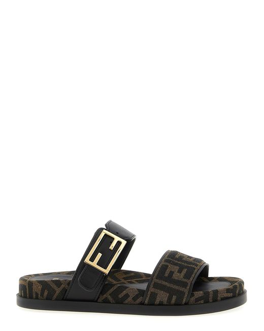 Fendi Black Feel Slides