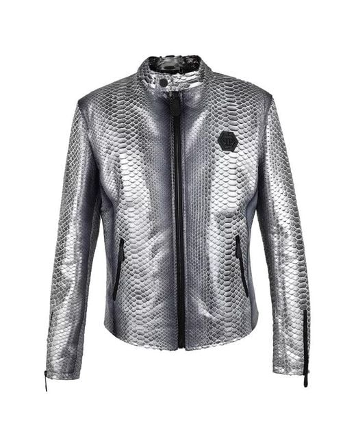 Philipp Plein Leren Jack Van in het Gray