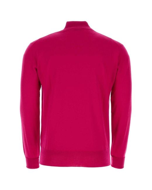 PT Torino Pink Fuchsia Wool Sweater for men