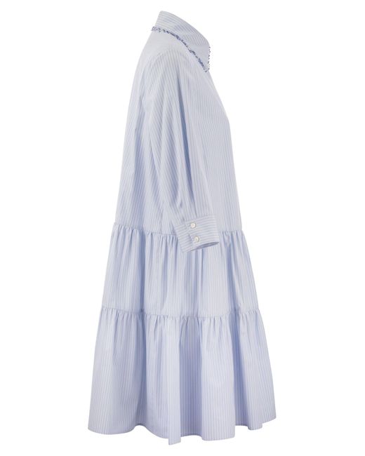 Fabiana Filippi Organic Cotton Chemise Dress in het Blue