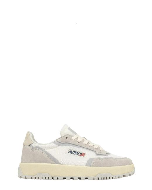 Autry Wildpace Low -Turnschuhe in weißem Netz und Wildleder in White für Herren