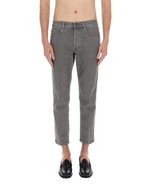 Lardini Gray Cotton Denim Jeans for men