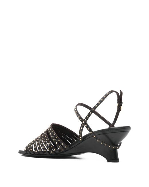 Khaite White Drew Sandal W/ Studs 55
