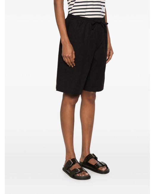 DUNST Black Cotton Blend Pajama Shorts