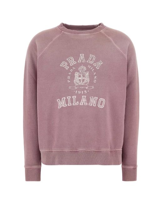 Prada Pink Printed Cotton Sweatshirt