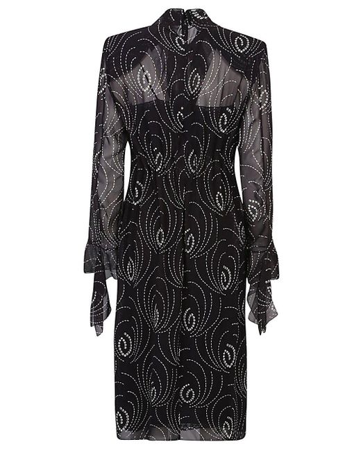 Prada Black Printed Silk Blend Dress