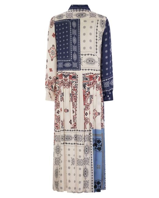 Weekend by Maxmara Blue Zuai Printed Viscose Chemisier