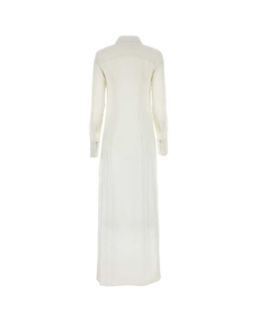 AMI White Ami Chalk Crepe Shirt Dress