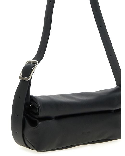 Jil Sander Black 'Rollup' Small Handbag
