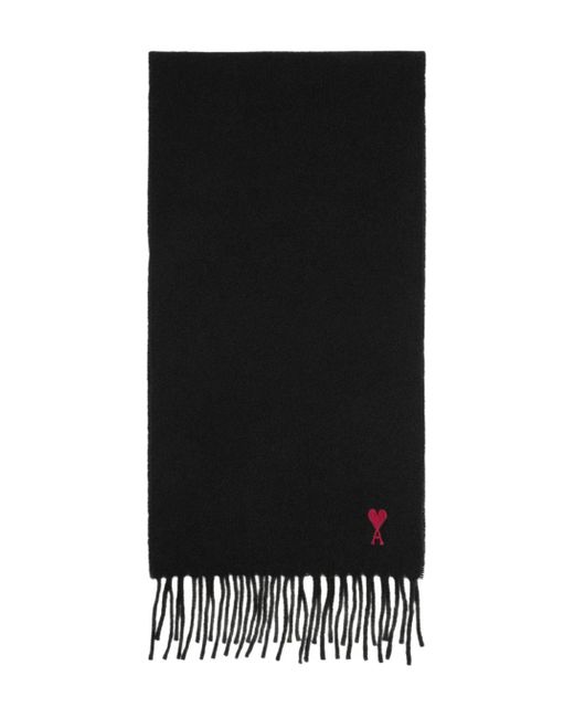 AMI Fransenschal Mit Herzstickerei in Black für Herren