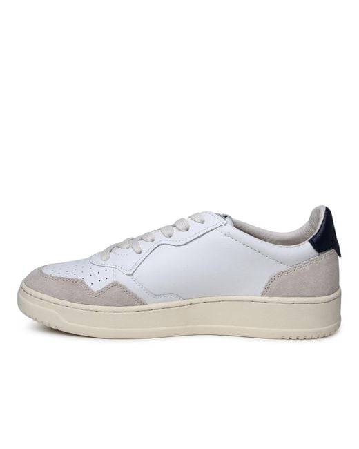Autry White Medialist Low Leather Sneakers for men