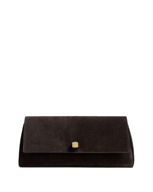 Khaite Black Audrey Leather Clutch