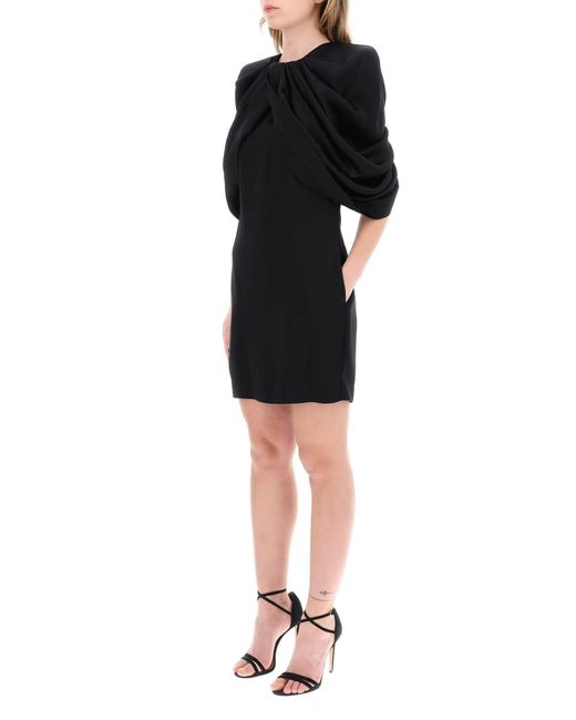 Stella McCartney Stella Mc Cartney Mini -jurk Met Bloemblaadjesmouwen in het Black
