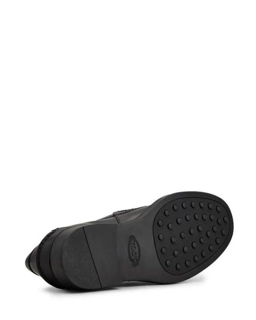 Tod's Black Leather Loafers
