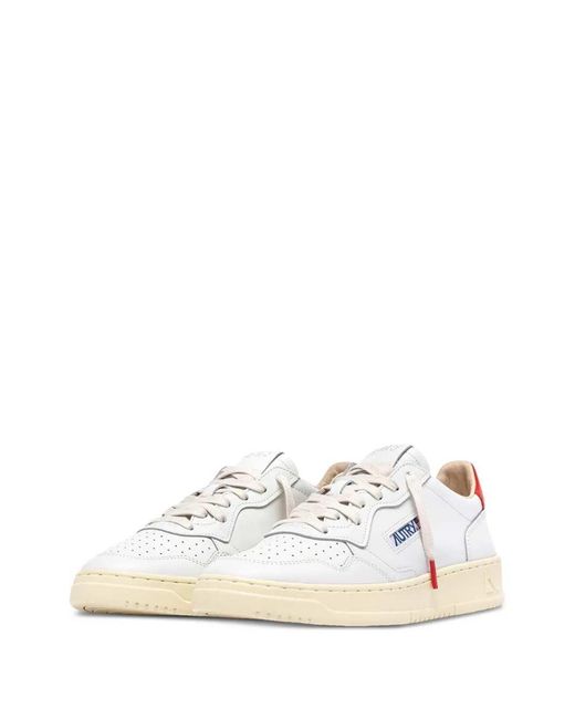 Autry White Medalist Leather Sneakers