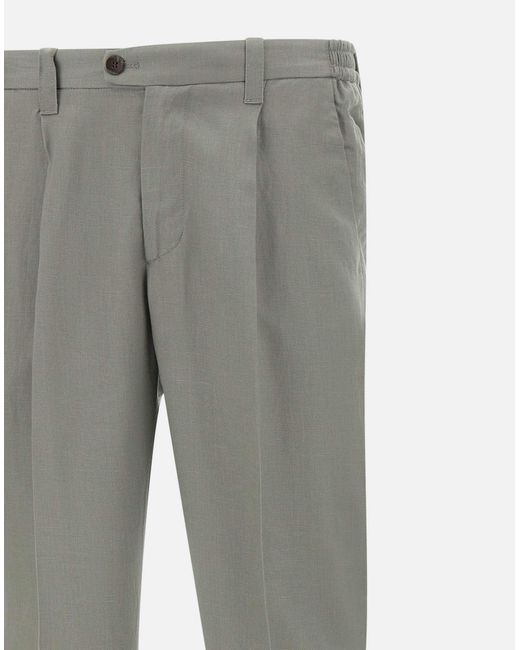 Devore 'pantalones grises de lino Devore de hombre de color Gray