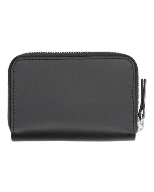 MM6 by Maison Margiela Black Numeric Leather Zip Wallet