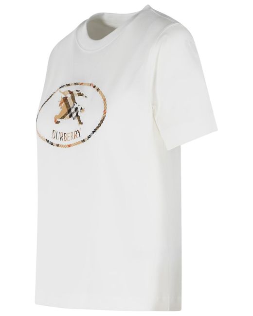 Burberry White 'Frankie' Cotton T-Shirt