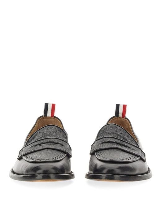 Thom Browne Black Varsity Penny Loafer for men