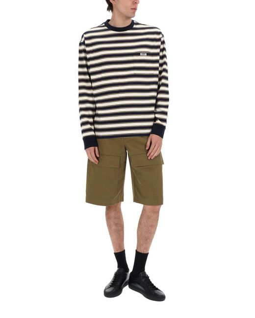 MSGM Green Cotton Shorts