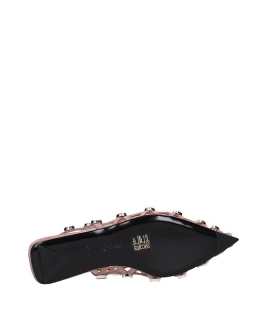 The Attico Pink Ballerine Grid Donna Suede/Mud