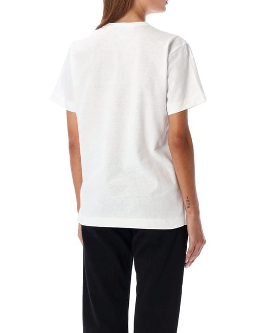 COMME DES GARÇONS PLAY White Cotton Heart Patch Crewneck Tee