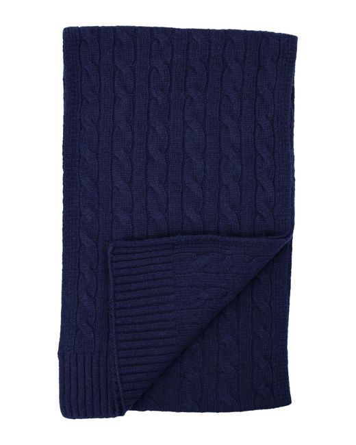 Polo Ralph Lauren Blue Wool-Blend Cable-Knit Scarf for men