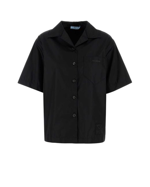 Prada Black Gabardine Shirt Nylon