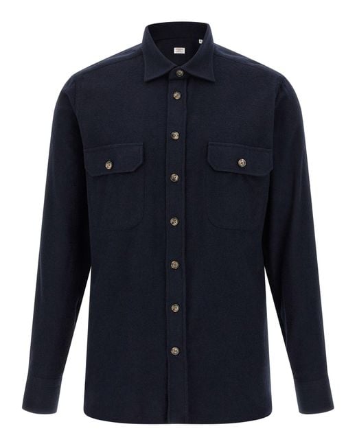 Borriello Blue Flannel Shirt for men