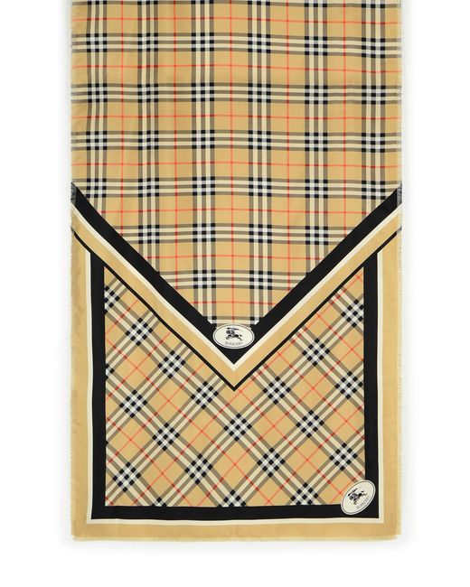 Burberry Beige Wool -sjaal in het Multicolor