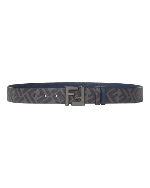 Fendi Blue Reversible "Squared" Belt for men