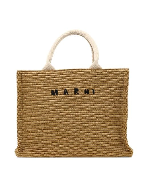 Mini Tote Tote Beige di Marni in Natural