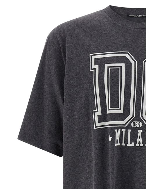 Dolce & Gabbana Black Flocked Print T -Shirt