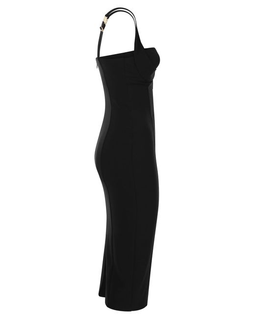 Crepe midi vestido con arcos Elisabetta Franchi de color Black