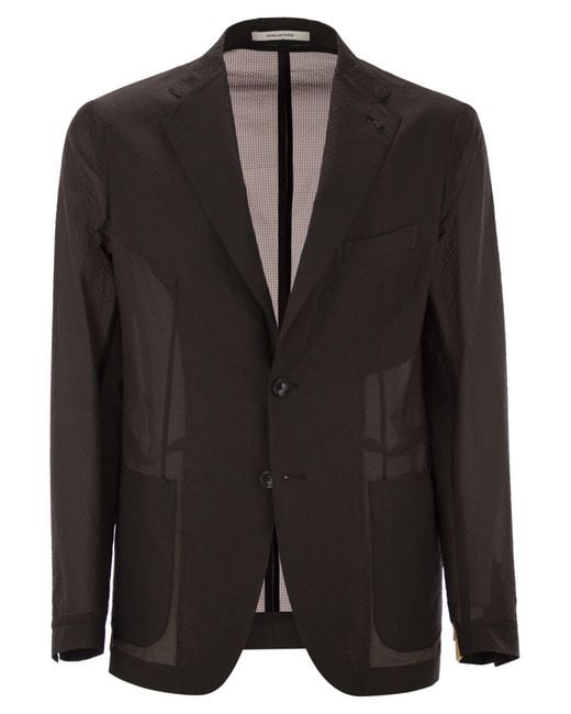 Tagliatore Black Lightweight Technical Fabric Jacket for men