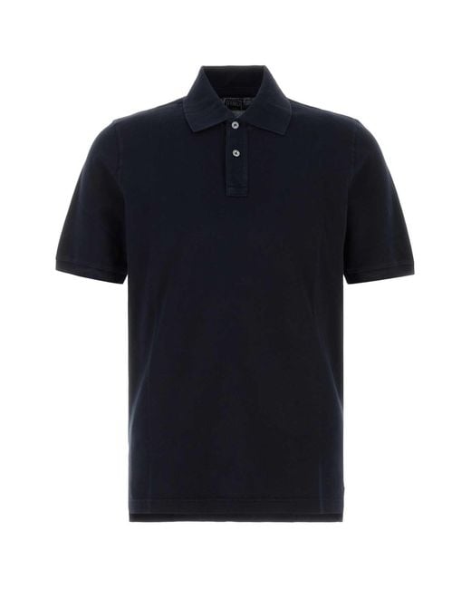 Fedeli Black Piquet Polo Shirt