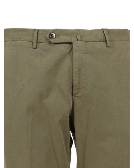 PT01 Green Slim, Flat Front, Diagonal Pockets, Unfinished