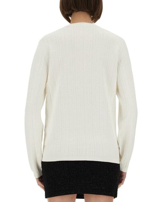 Balmain White Crew Neck Sweater