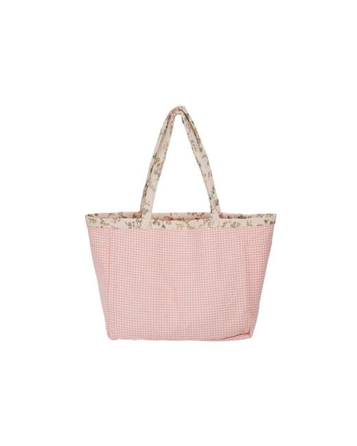 Emile Et Ida Pink Borsa "The Tote Bag" A Quadretti