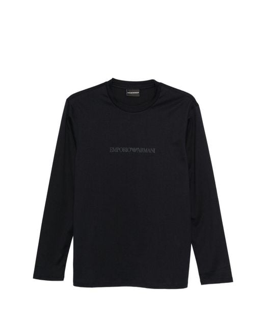 Emporio Armani Blue Logo Cotton T Shirt