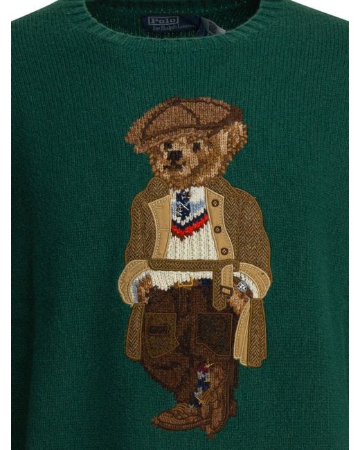 Polo Ralph Lauren Green "Polo Bear" Crewneck Sweater for men