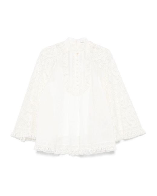 Zimmermann Ascension Lace Detail Tuniek in het White