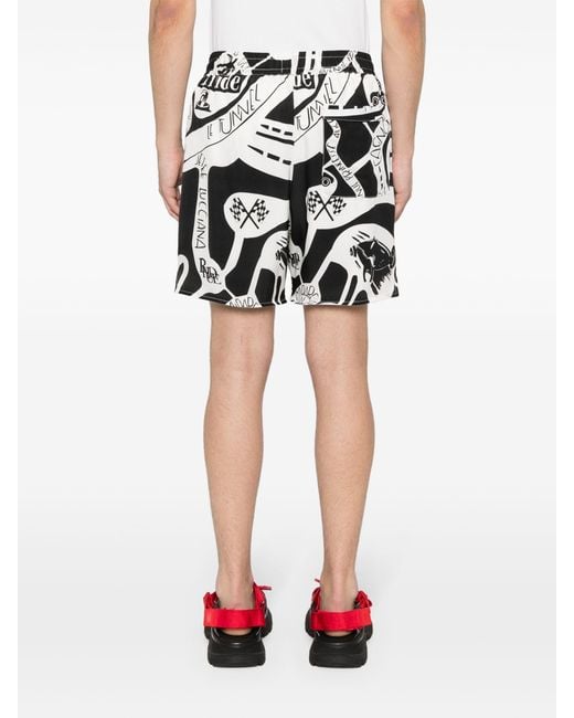 Rhude Black ' Strada Bermuda Shorts for men
