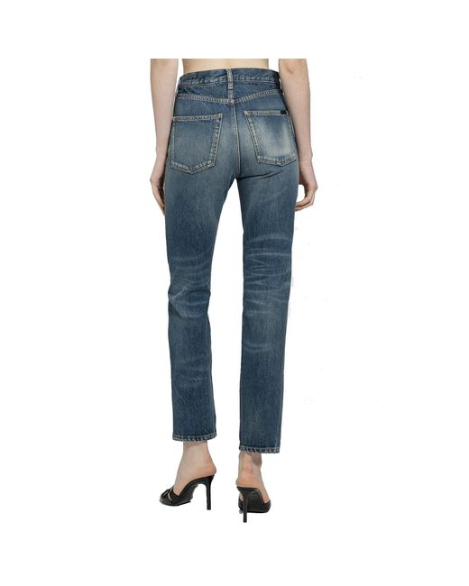 Jeans slim authentiques Saint Laurent en coloris Blue