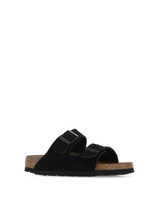 Birkenstock Black Suede Arizona Slippers