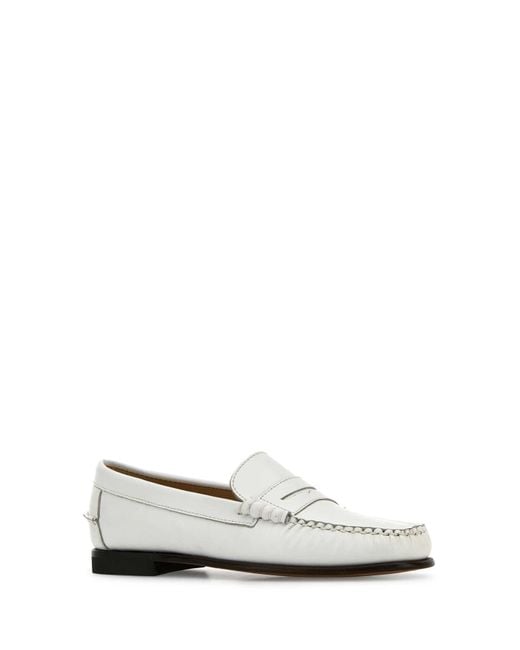 Sebago White Leather Danielle Pop Loafers
