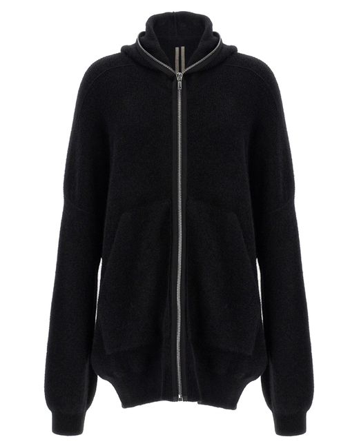Rick Owens Hooded Wool Cardigan in Black für Herren